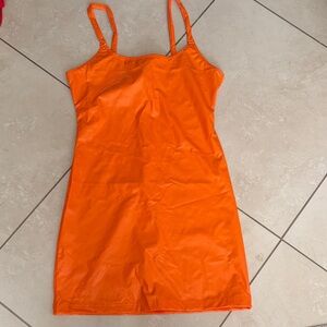 Vibrant Orange Slip Dress